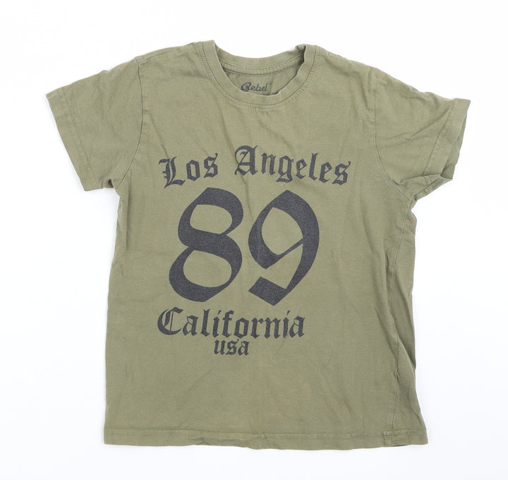 Primark Girls Green Basic T-Shirt Size 6-7 Years