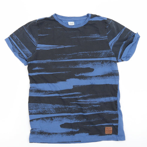 F&F Girls Blue Striped  Basic T-Shirt Size 10-11 Years