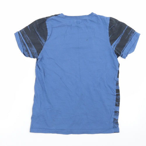 F&F Girls Blue Striped  Basic T-Shirt Size 10-11 Years