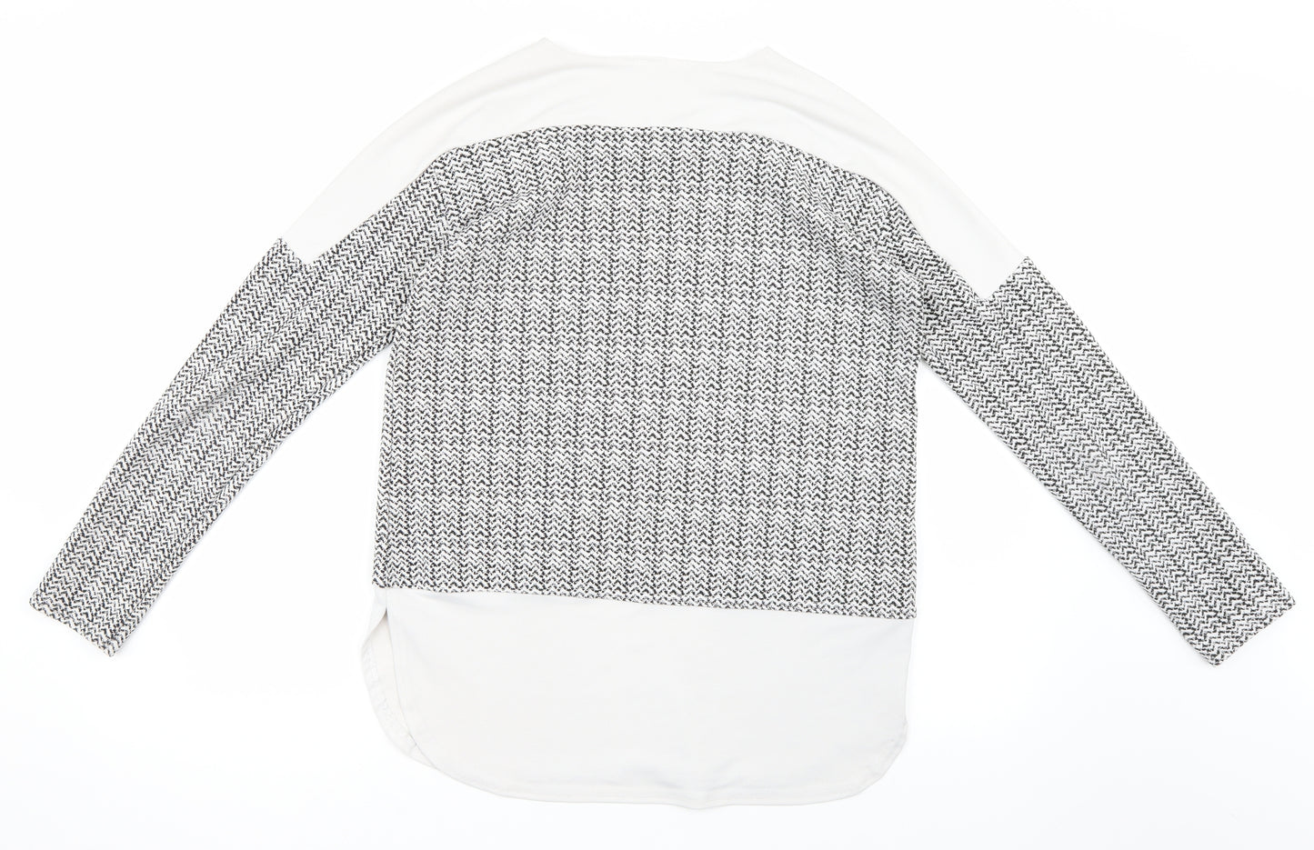 Izabel Womens White Geometric  Pullover Jumper Size 12