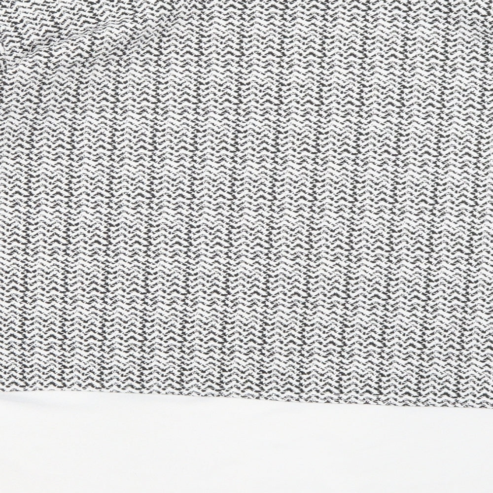 Izabel Womens White Geometric  Pullover Jumper Size 12