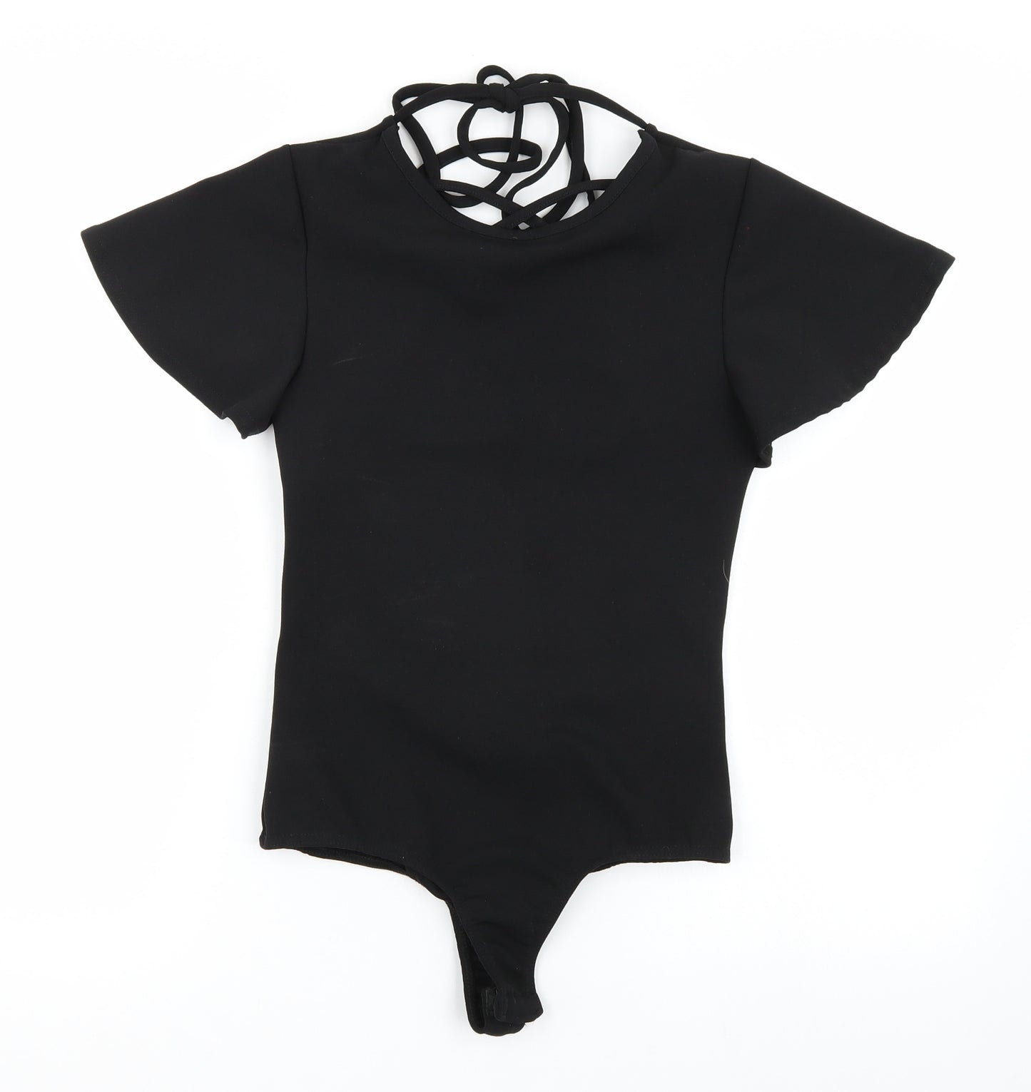 Missguided Womens Black   Basic T-Shirt Size 10  - Backless Bodysuit
