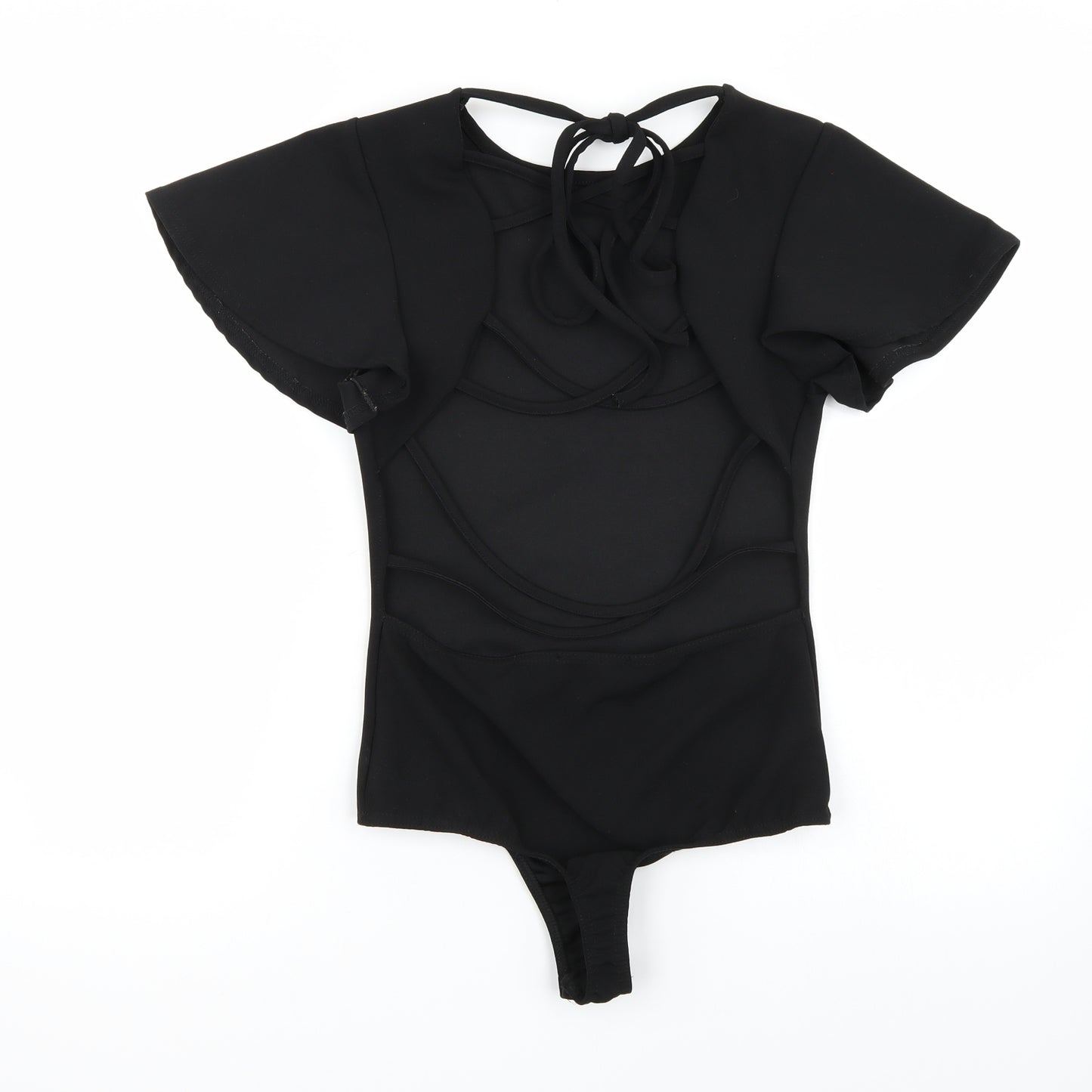 Missguided Womens Black   Basic T-Shirt Size 10  - Backless Bodysuit