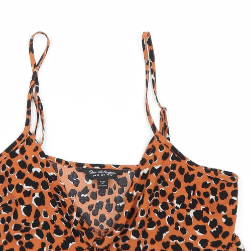 Miss Selfridge Womens Orange Animal Print  Camisole Tank Size 10