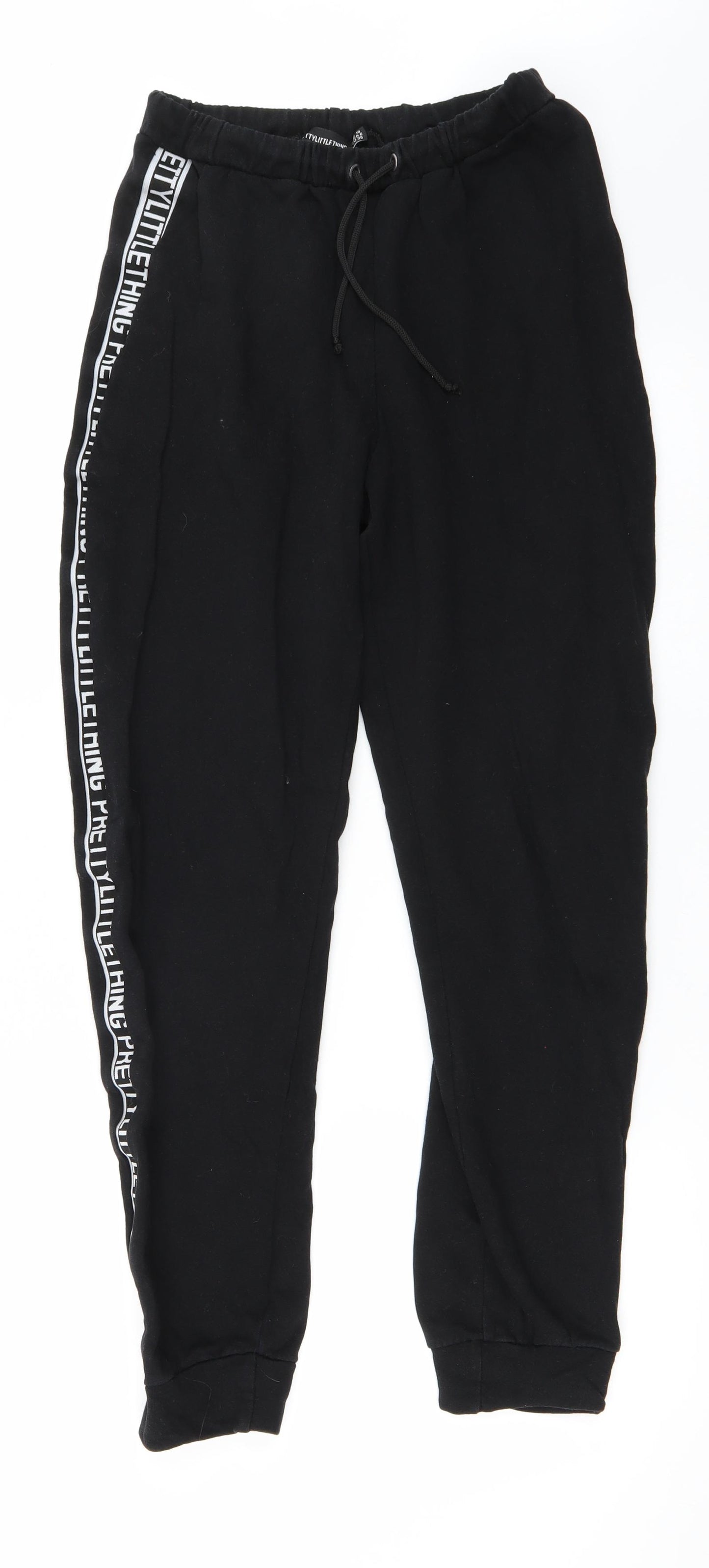 pretty little Thing Womens Black   Jogger Trousers Size 10 L30 in
