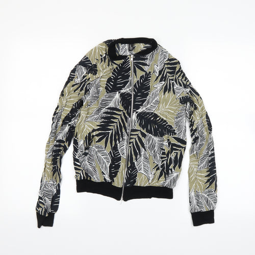 Nobody Womens Brown Floral  Bomber Jacket Jacket Size 6