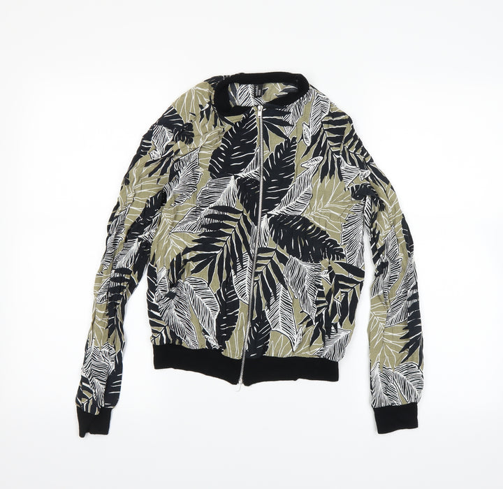 Nobody Womens Brown Floral Bomber Jacket Jacket Size 6