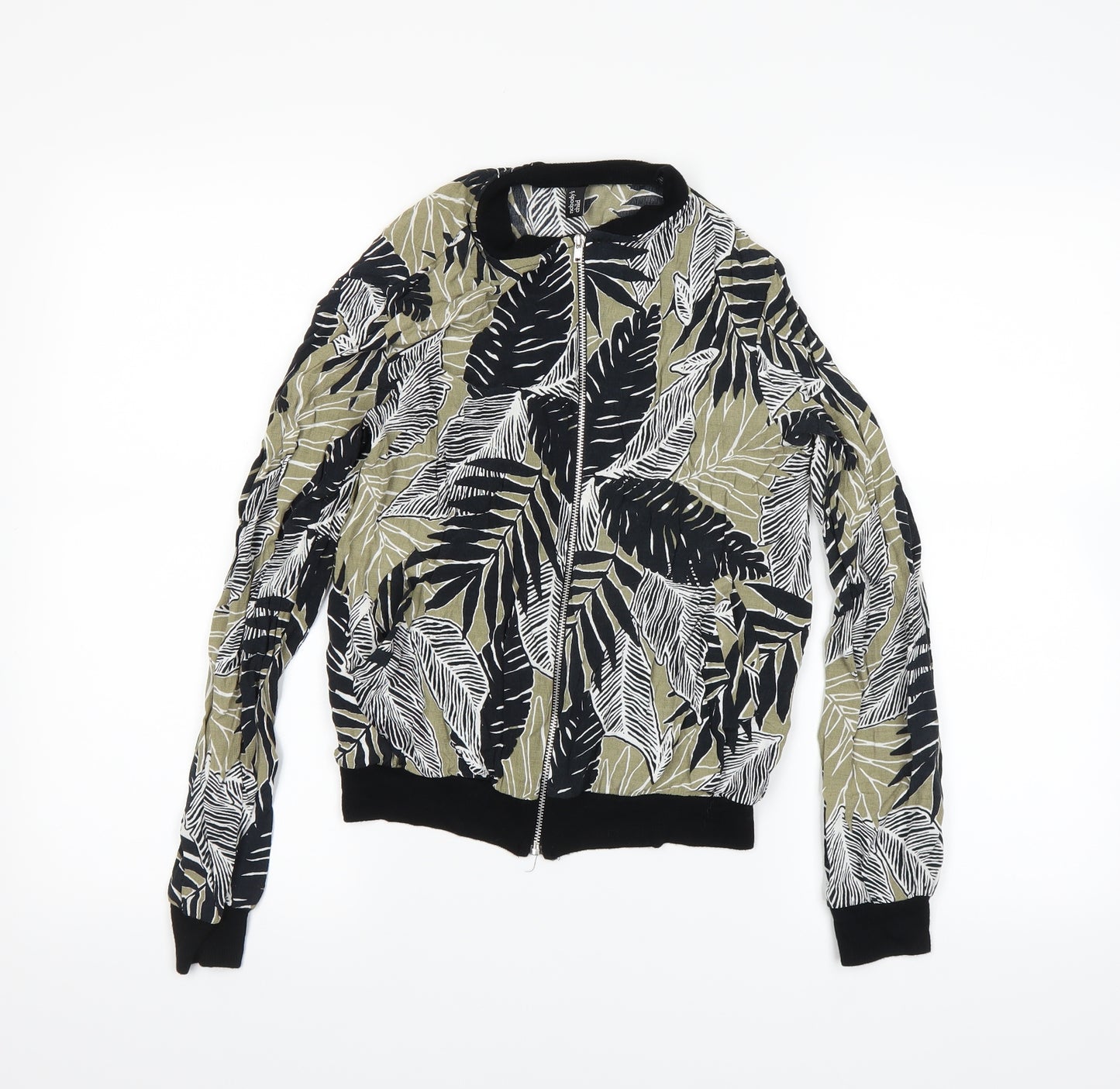 Nobody Womens Brown Floral  Bomber Jacket Jacket Size 6