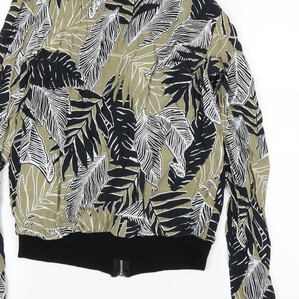 Nobody Womens Brown Floral  Bomber Jacket Jacket Size 6