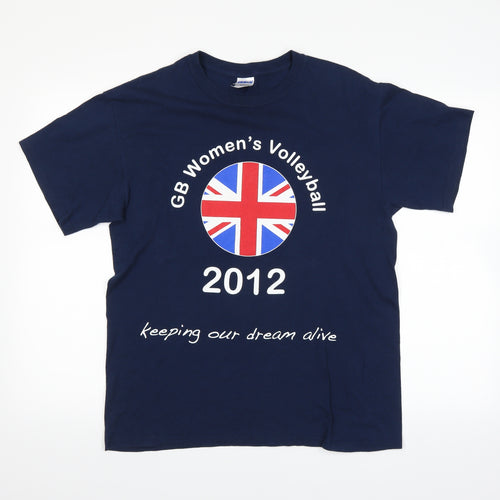 Gilden Mens Blue    T-Shirt Size M