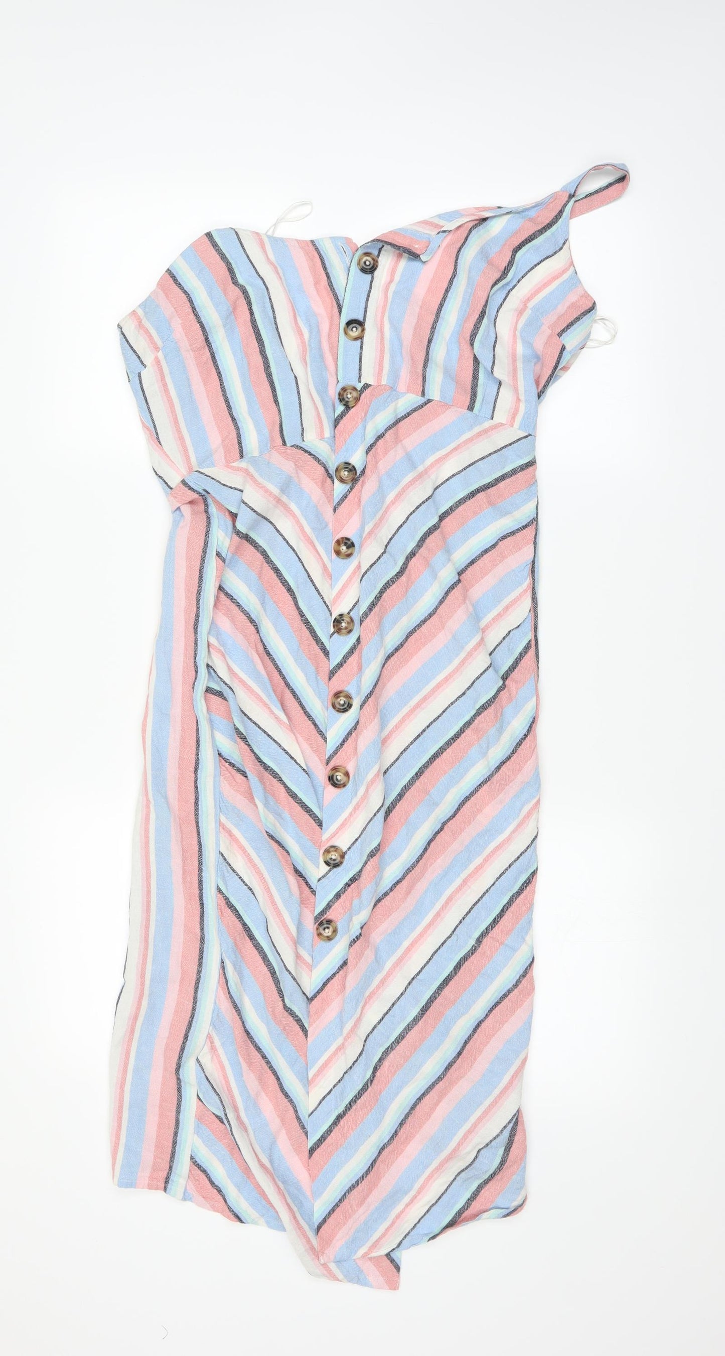George Womens Pink Striped  A-Line  Size 14