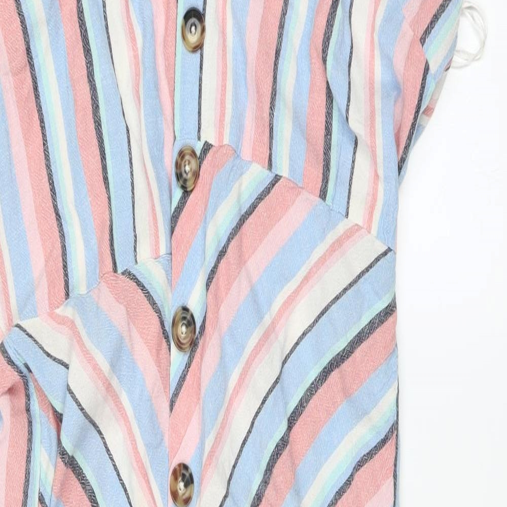 George Womens Pink Striped  A-Line  Size 14