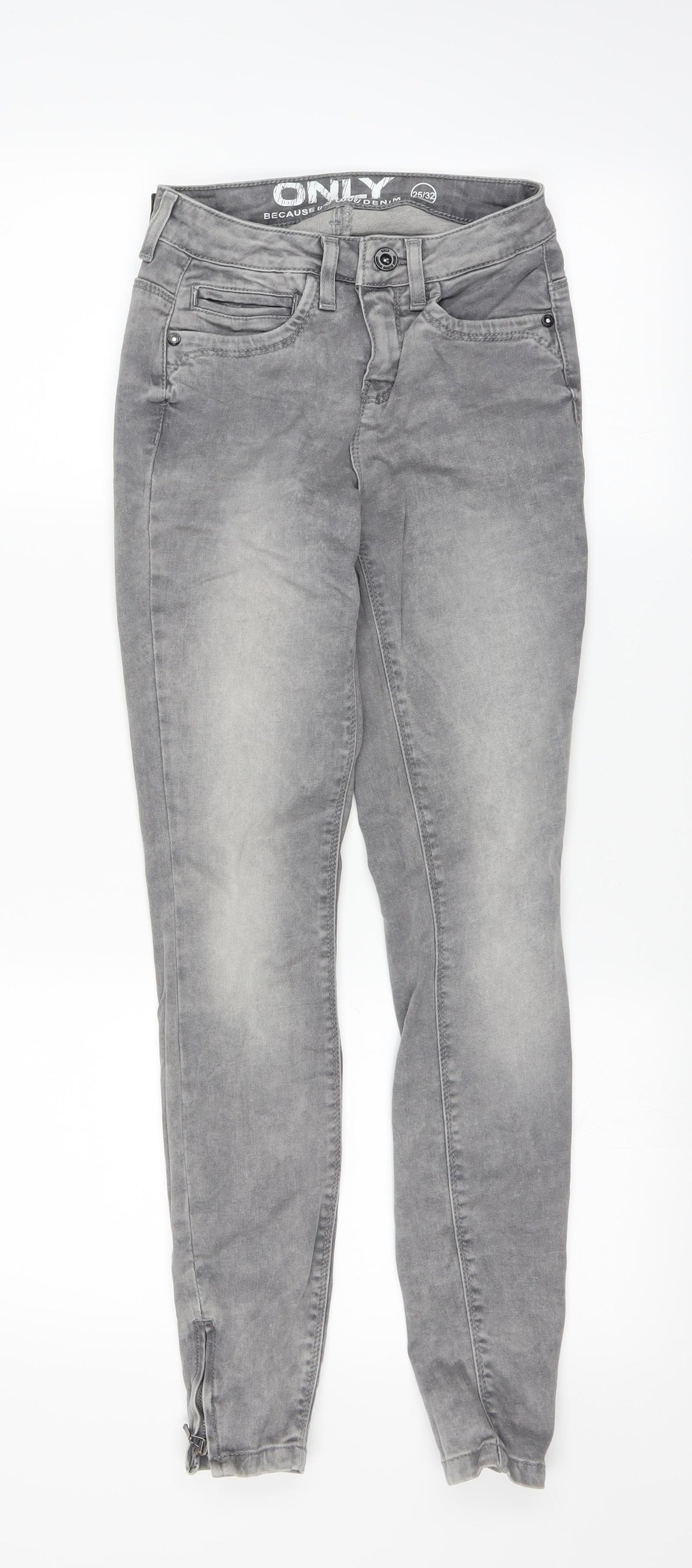Only Womens Grey   Straight Jeans Size 4 L27 in