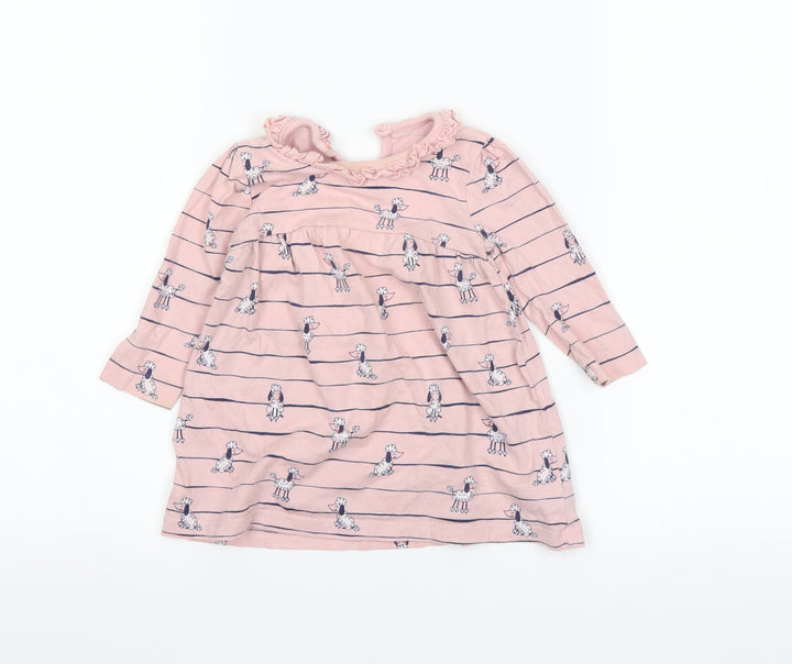 George Baby Pink Striped A-Line Size 3-6 Months