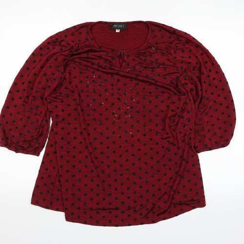 Presence Womens Red   Basic T-Shirt Size 16