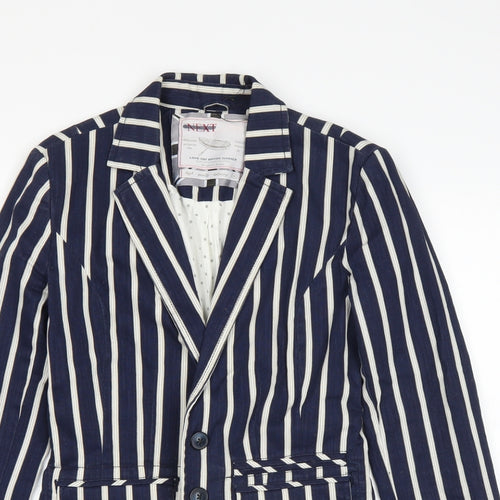NEXT Womens Blue Striped  Jacket  Size 8