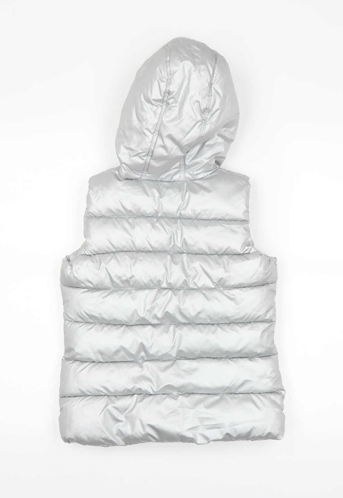 GIRLS Girls Silver   Puffer Jacket Coat Size 8-9 Years