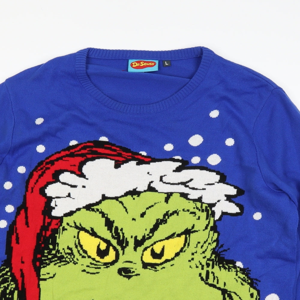 Dr Suess Mens Blue   Pullover Jumper Size L