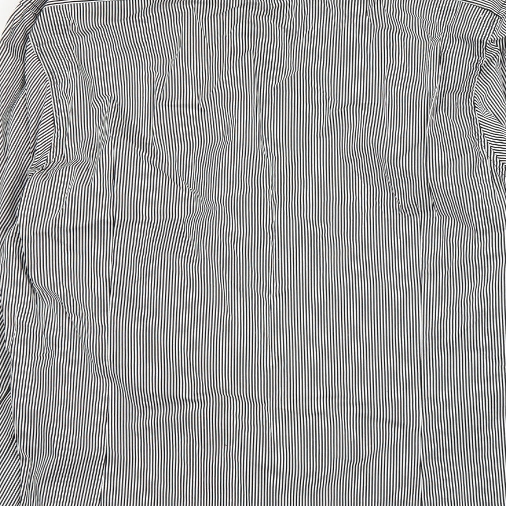 Black Label Mens Black Striped   Dress Shirt Size XL