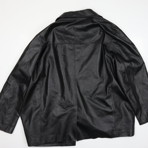 GENUIN LEATHER Mens Black   Jacket  Size 3XL