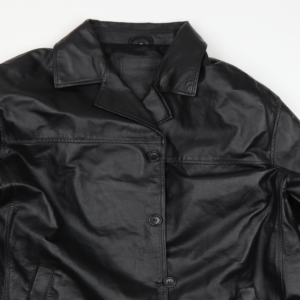 GENUIN LEATHER Mens Black   Jacket  Size 3XL