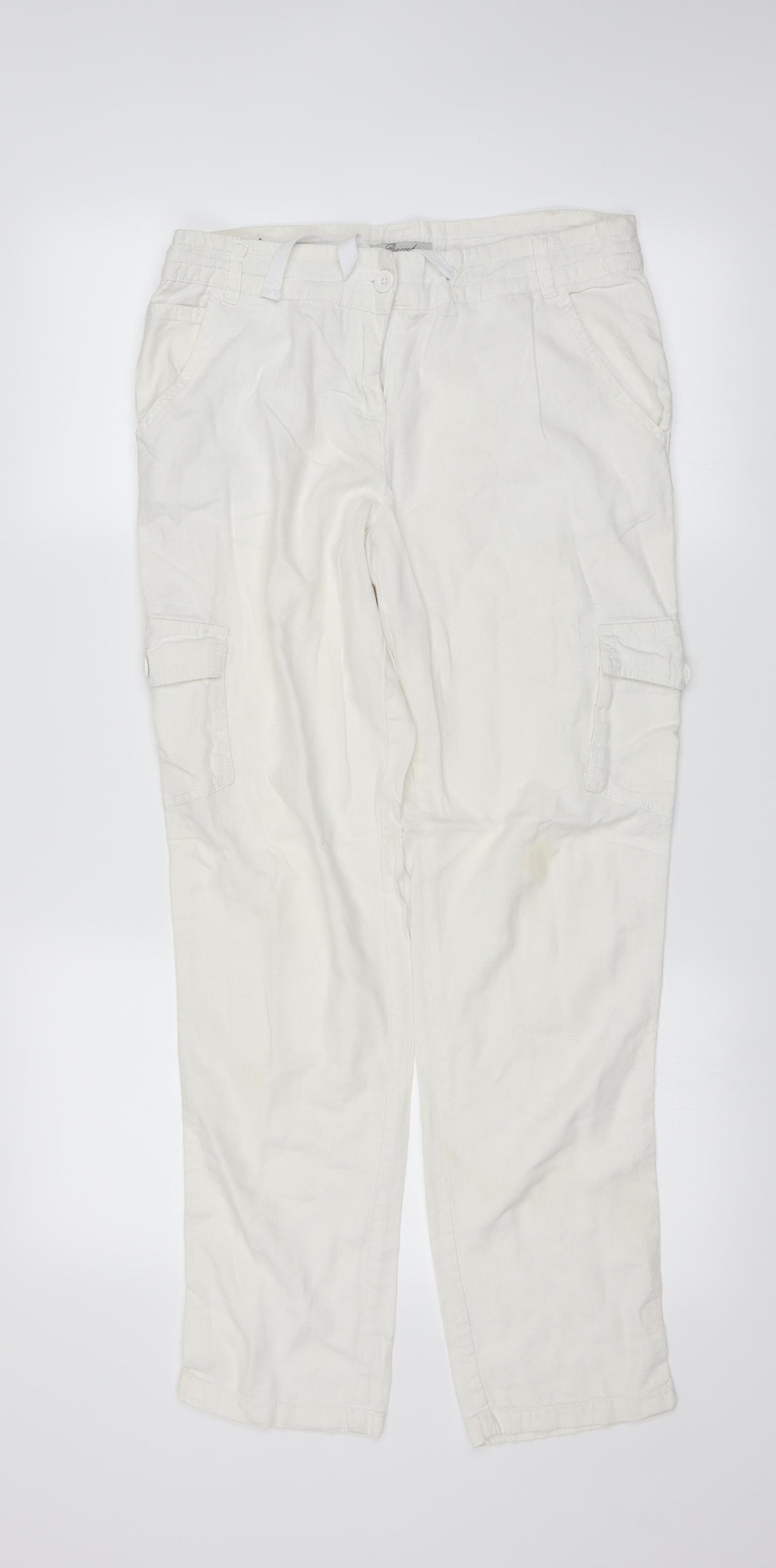 Peacocks Womens White   Trousers  Size 10 L26 in