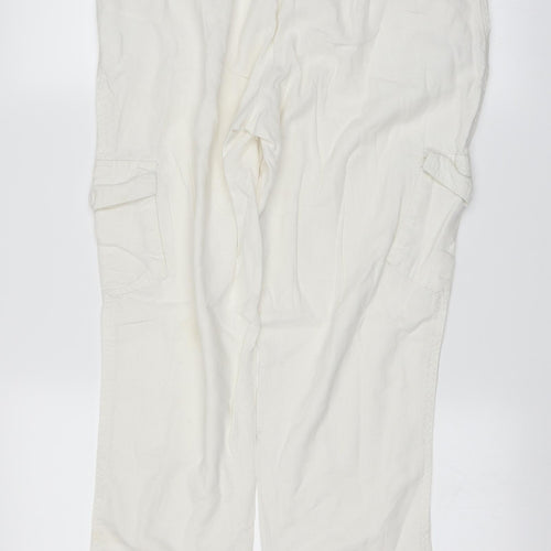Peacocks Womens White   Trousers  Size 10 L26 in
