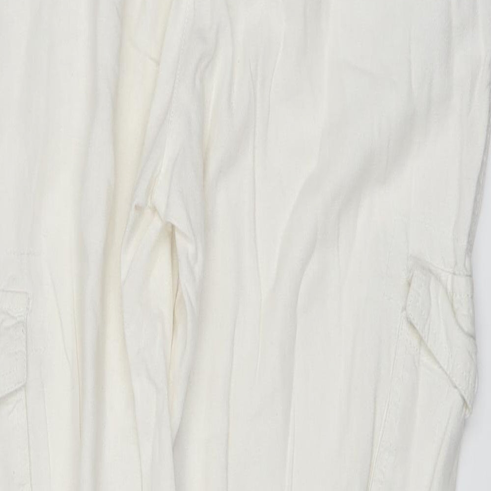 Peacocks Womens White   Trousers  Size 10 L26 in