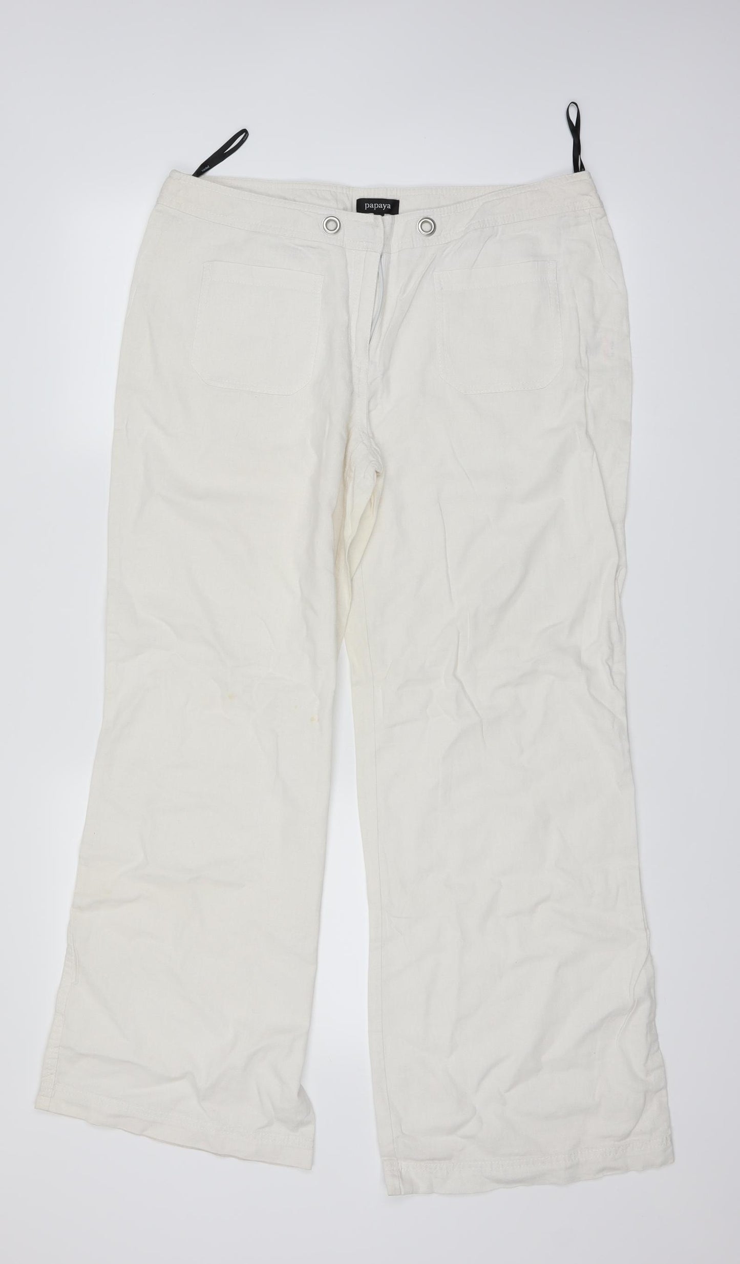 Papaya Womens White   Trousers  Size 14 L28 in