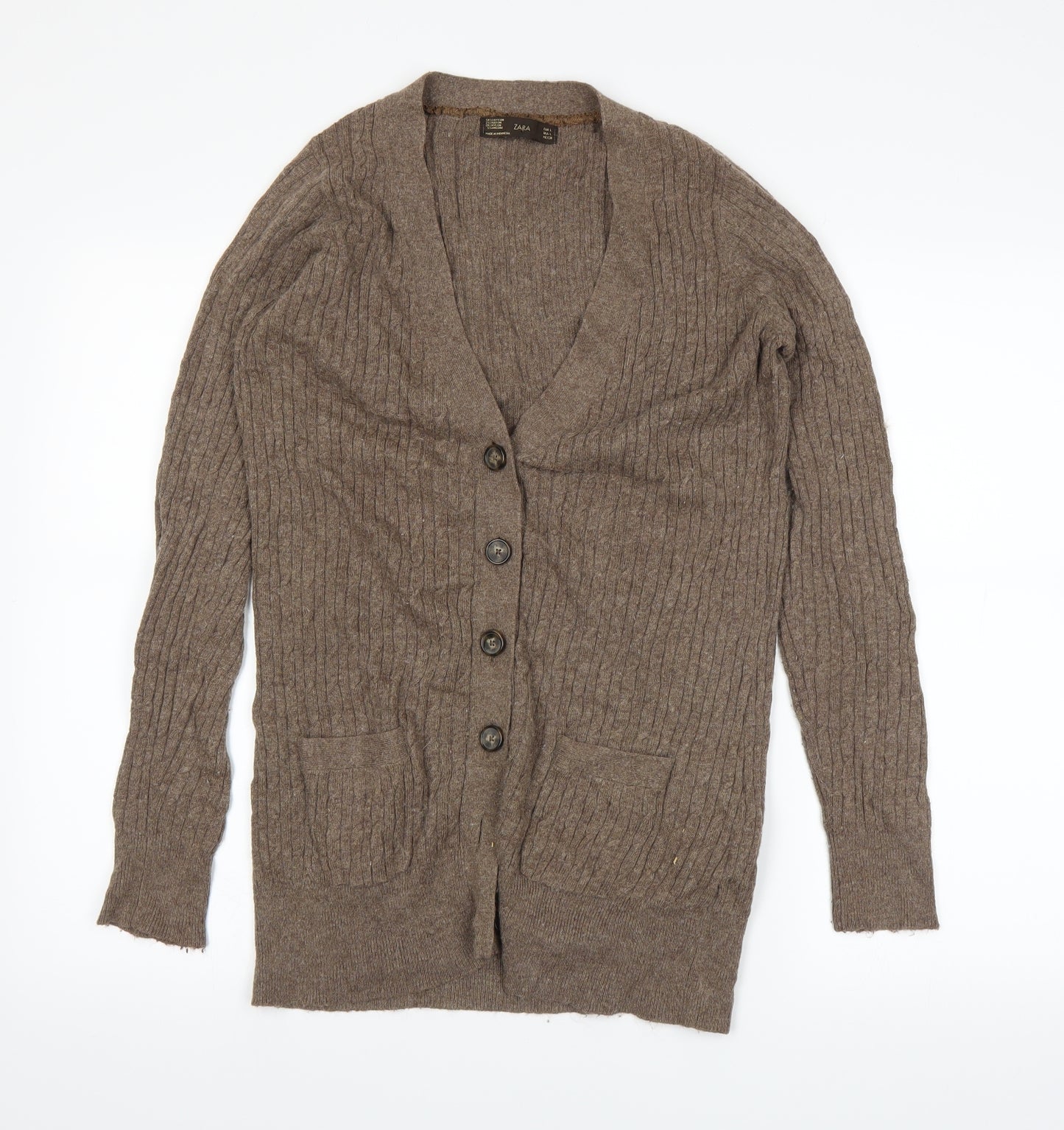 Zara Womens Brown   Cardigan Jumper Size L