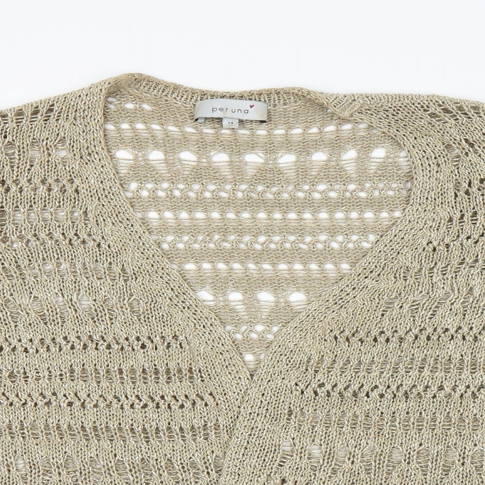 Per Una Womens Brown   Cardigan Jumper Size 14