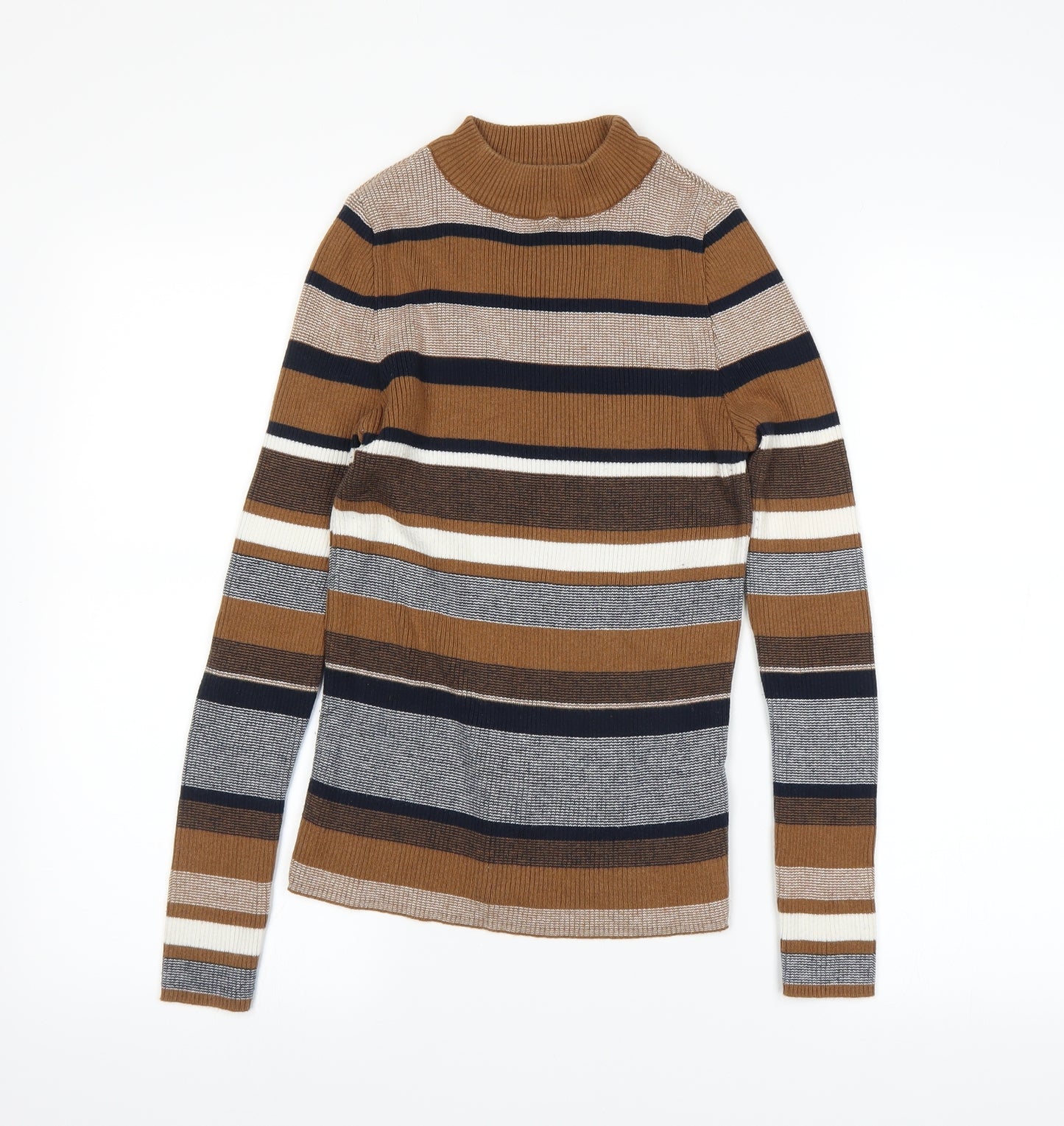 New Look Womens Brown Striped  Pullover Jumper Size 10