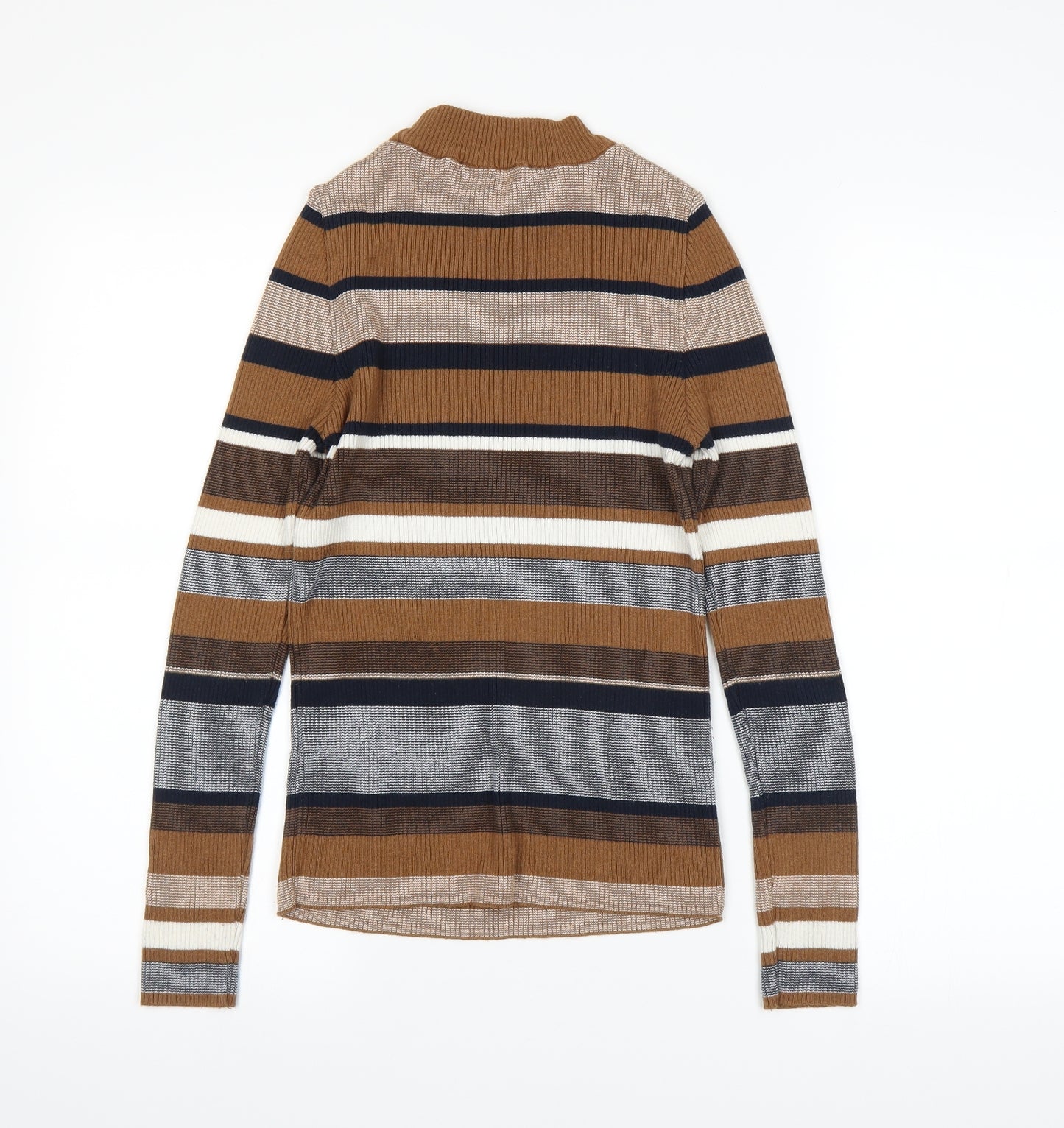 New Look Womens Brown Striped  Pullover Jumper Size 10
