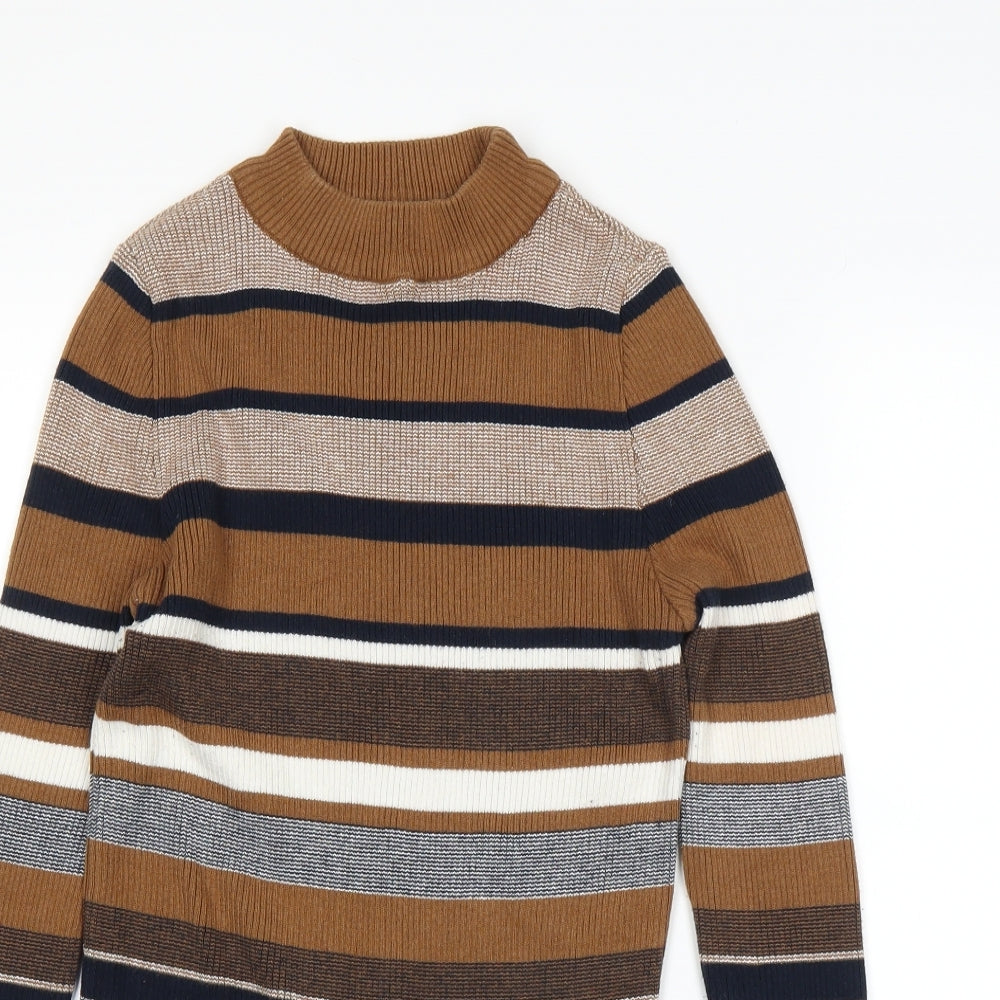 New Look Womens Brown Striped  Pullover Jumper Size 10