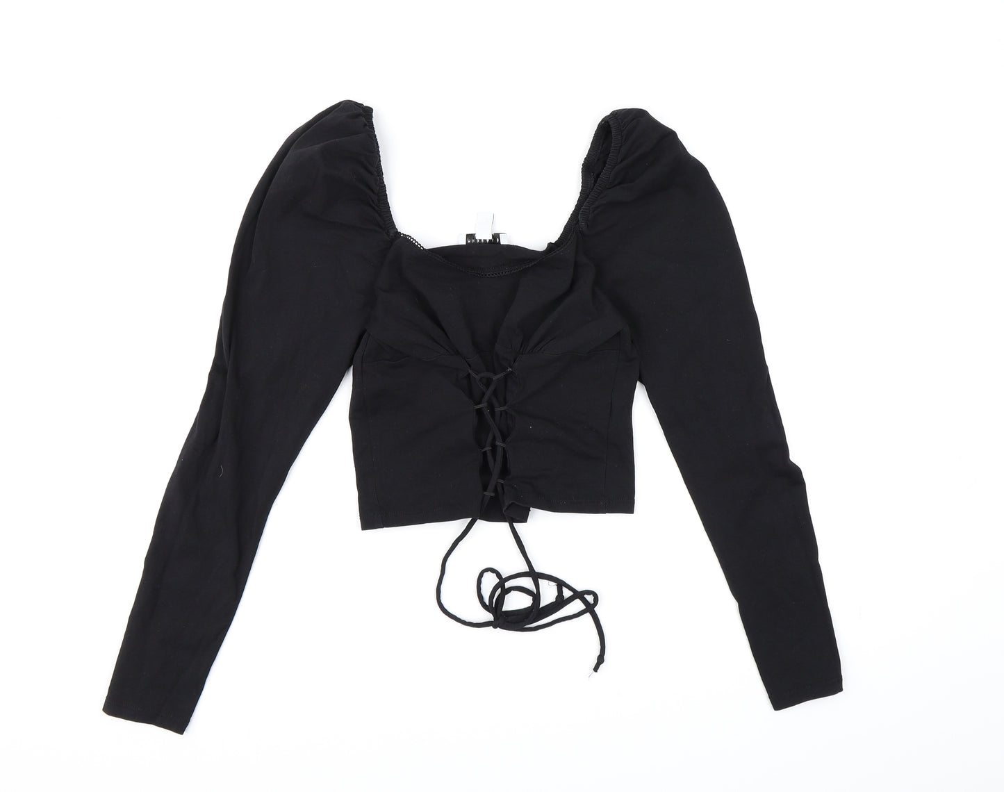 Topshop Womens Black   Cropped Blouse Size 12