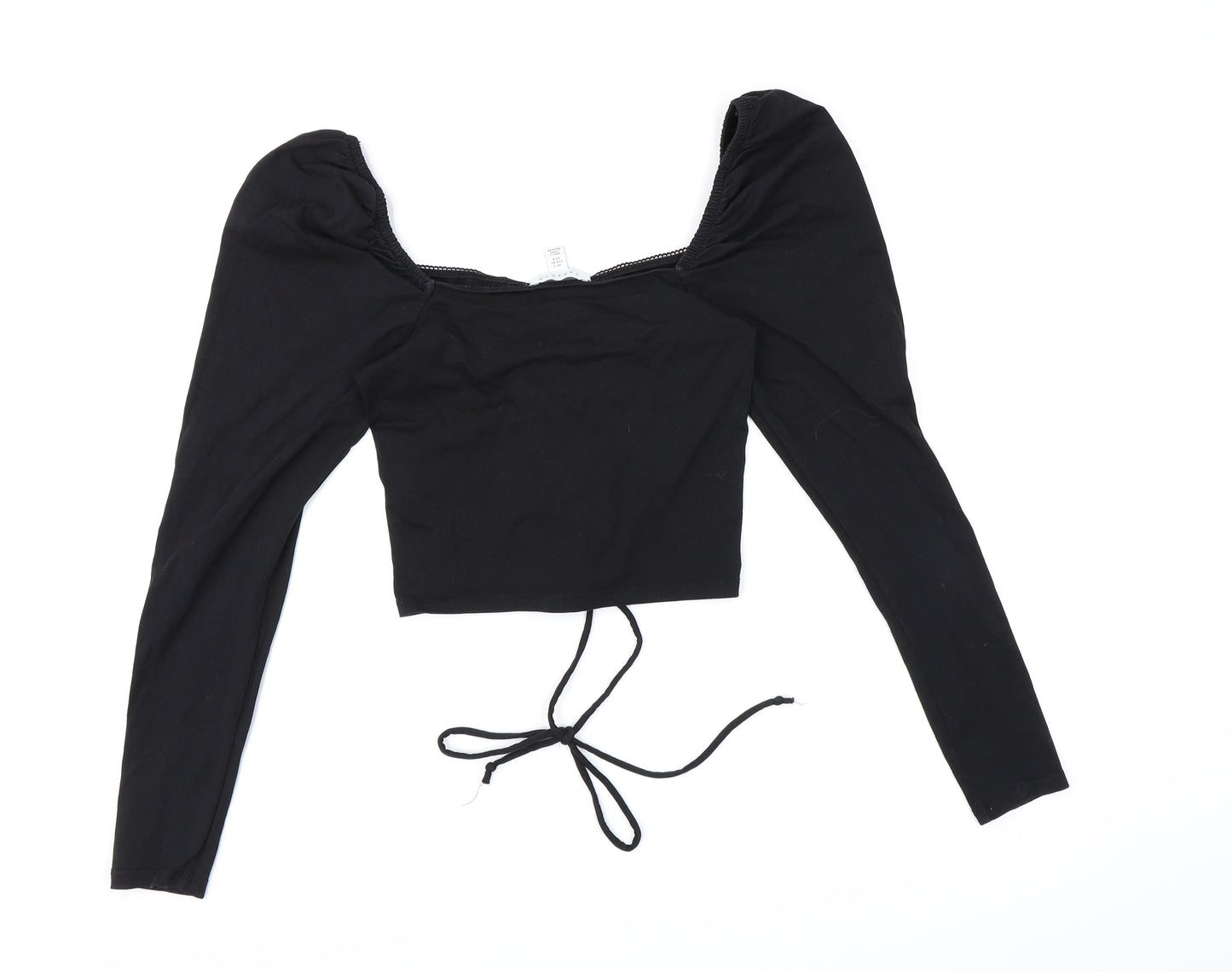 Topshop Womens Black   Cropped Blouse Size 12