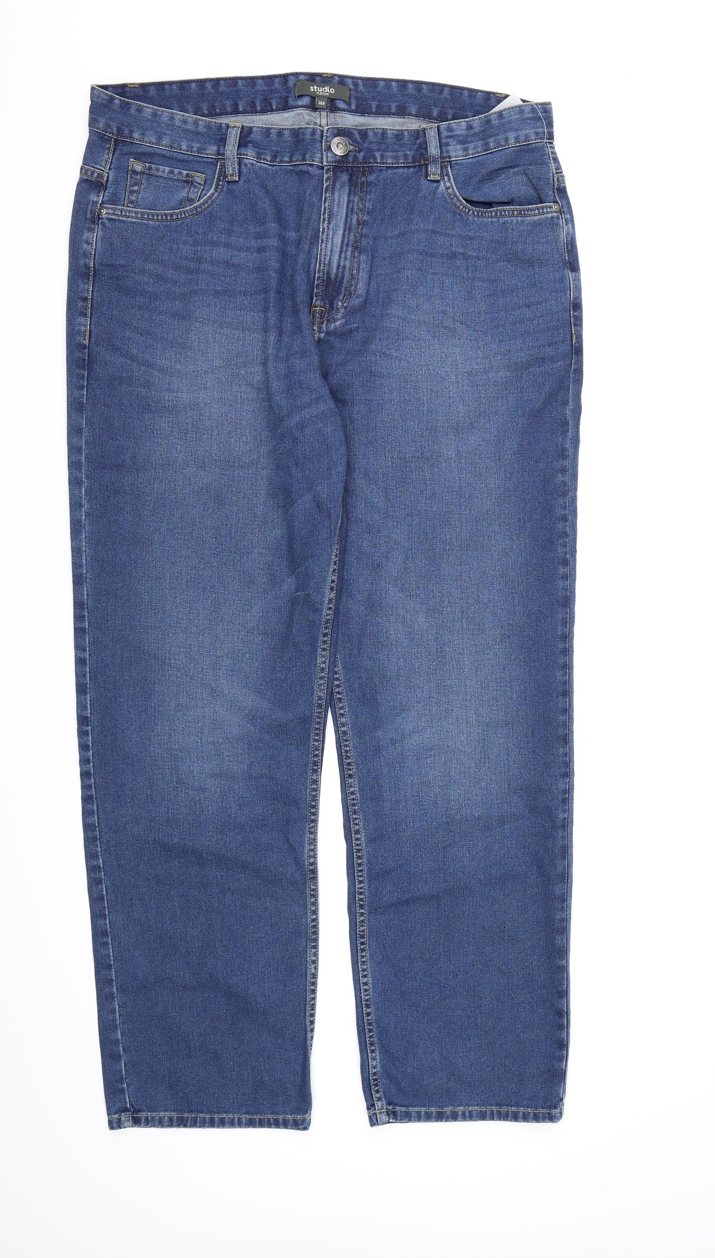 Studio Denim Mens Blue  Denim Straight Jeans  L30 in