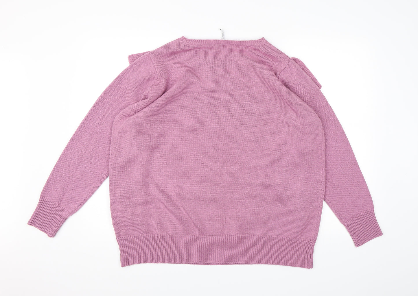 CAPSULE Womens Purple  Knit Pullover Jumper Size 18  - Frill Detail