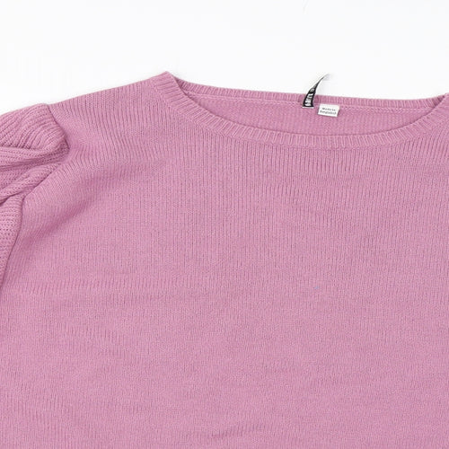 CAPSULE Womens Purple  Knit Pullover Jumper Size 18  - Frill Detail