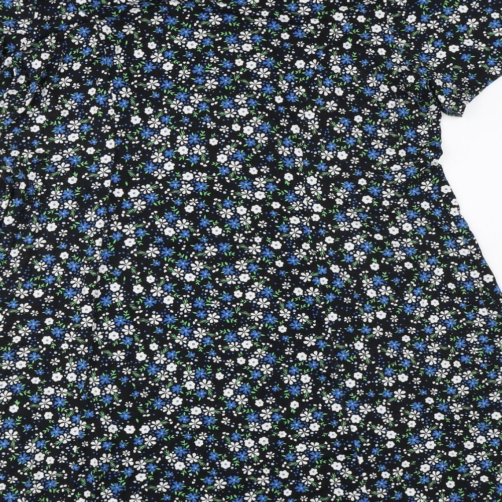 ASOS Womens Black Floral  T-Shirt Dress  Size 18
