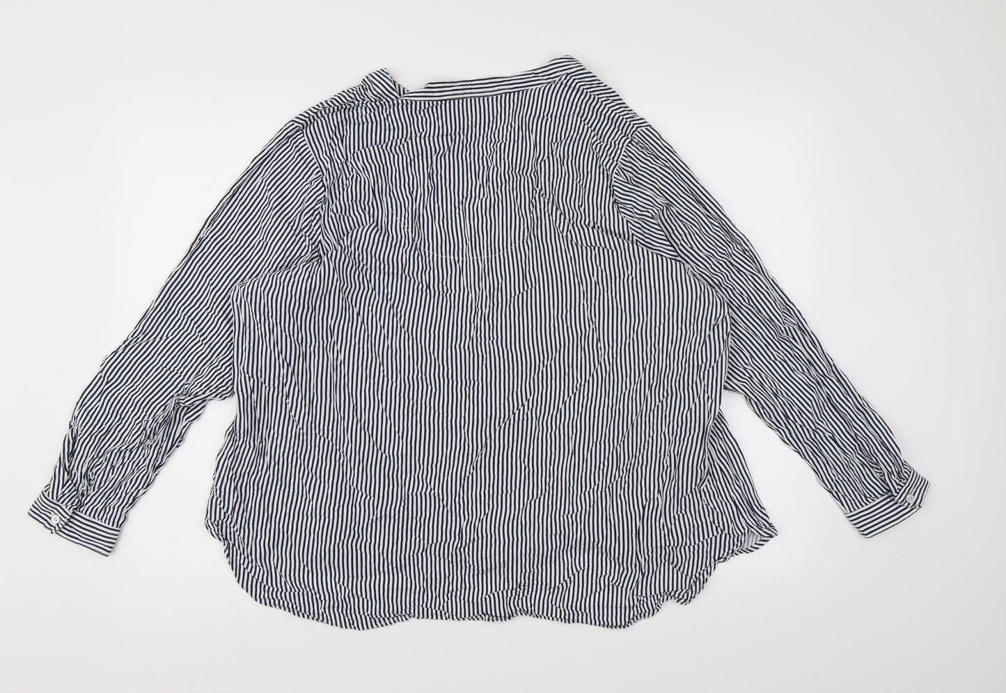 Marks and Spencer Womens Blue Striped  Basic Blouse Size 24