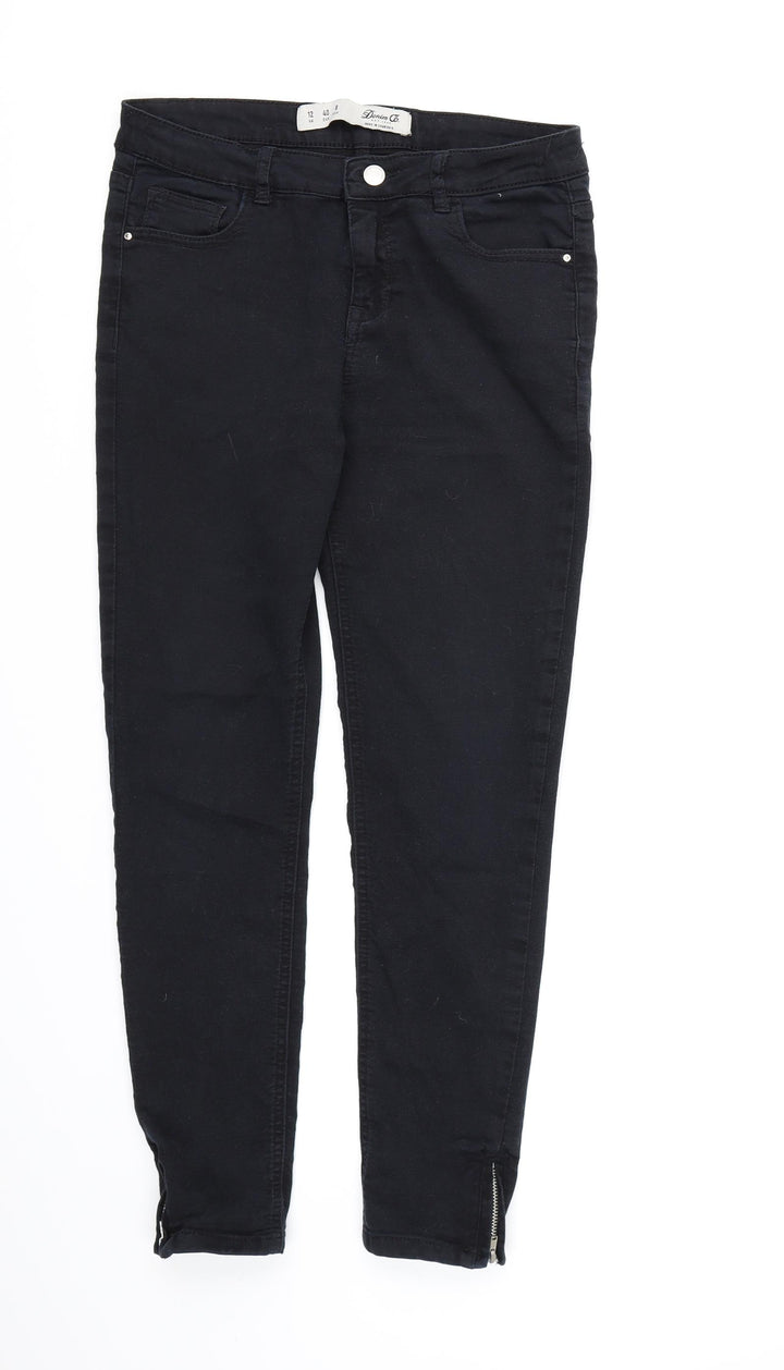 Denim CO. Womens Black Denim Skinny Jeans Size 12 L24 in