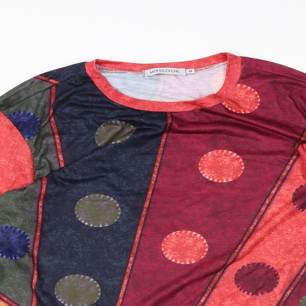 Miss Look Womens Multicoloured Geometric  A-Line  Size M