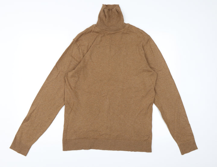 Primark Mens Brown Knit Pullover Jumper Size M