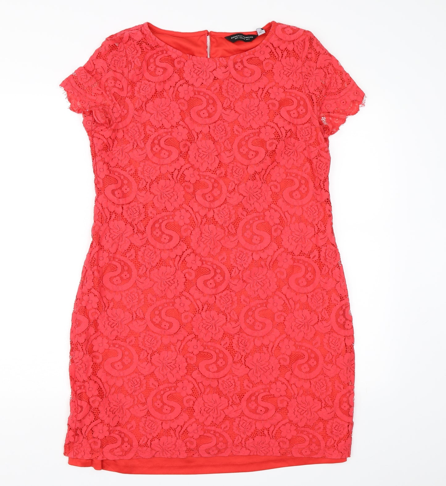 Dorothy Perkins Womens Pink Floral Lace A-Line  Size 14