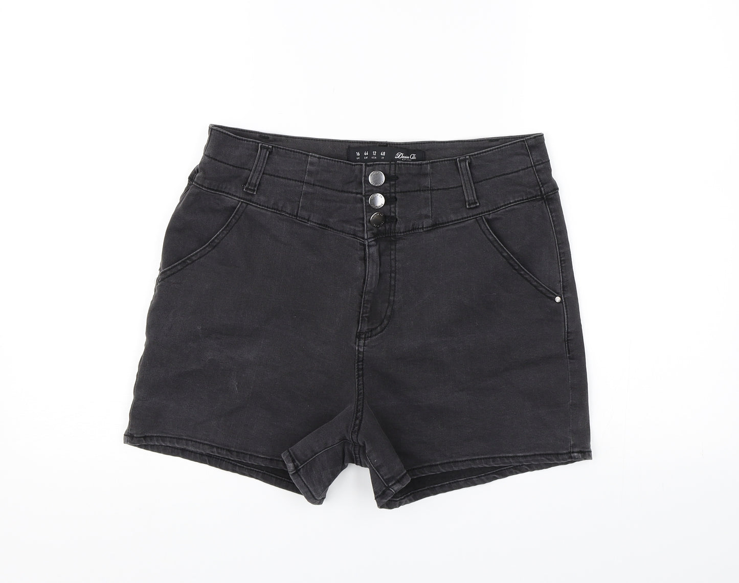 Denim CO. Womens Grey  Denim Hot Pants Shorts Size 16