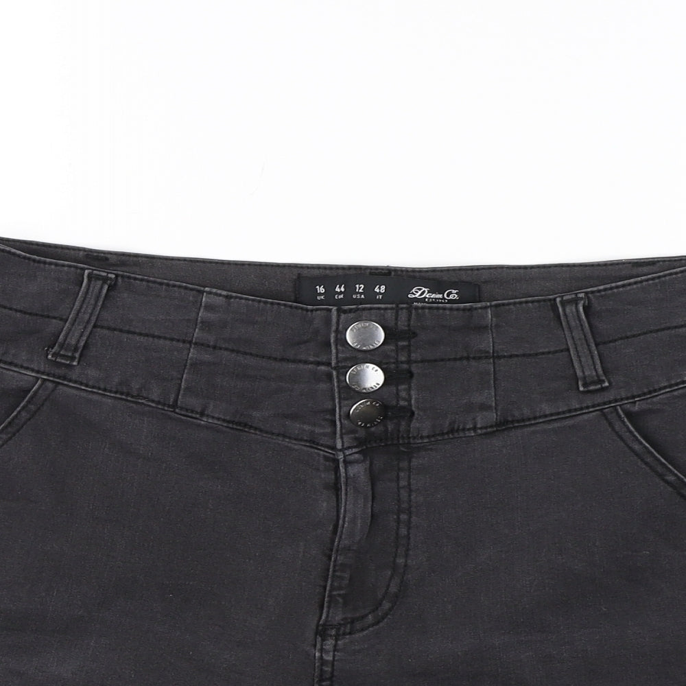 Denim CO. Womens Grey  Denim Hot Pants Shorts Size 16