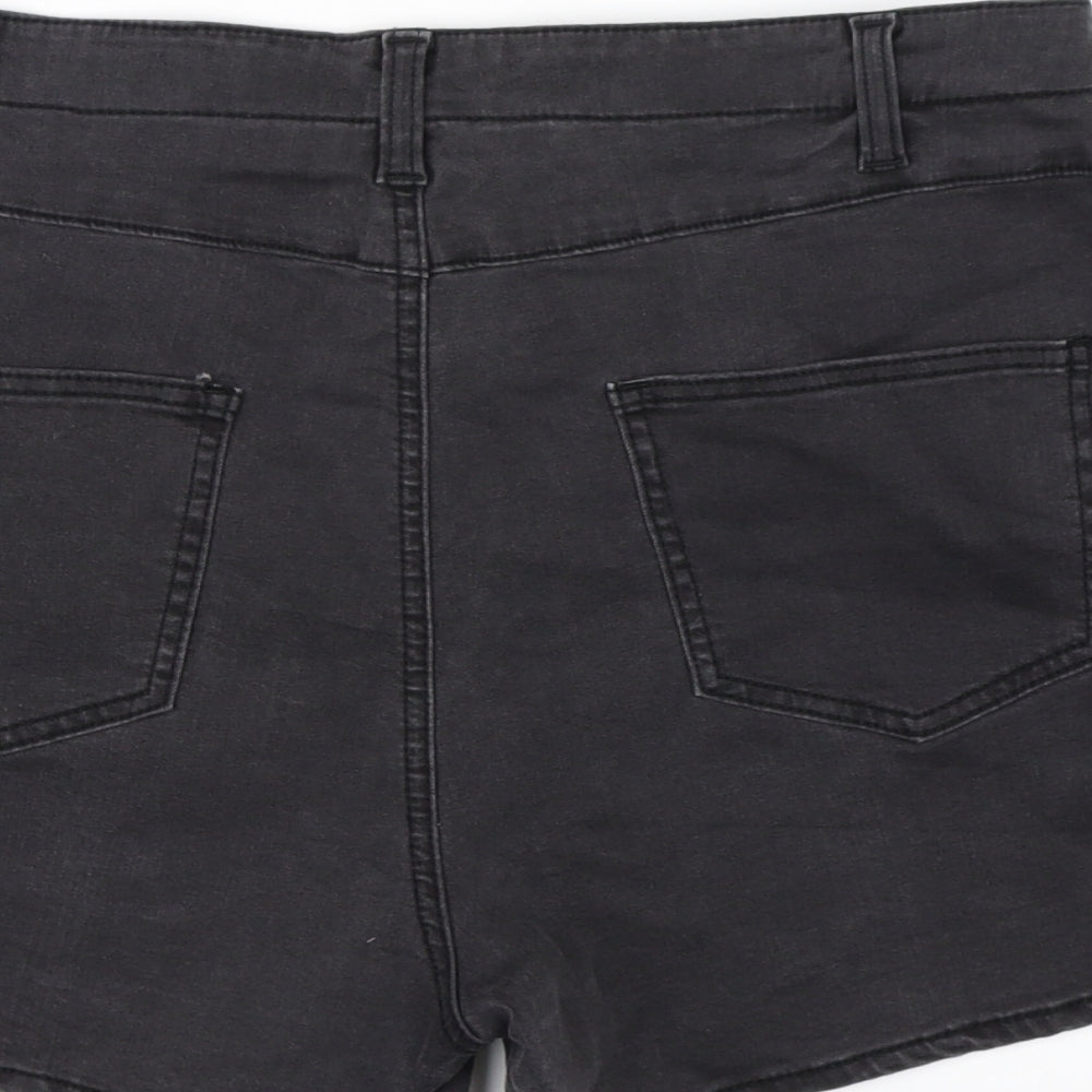 Denim CO. Womens Grey  Denim Hot Pants Shorts Size 16