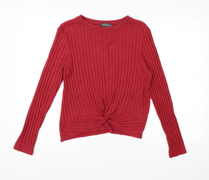 Primark Womens Red Wrap Jumper Size 18