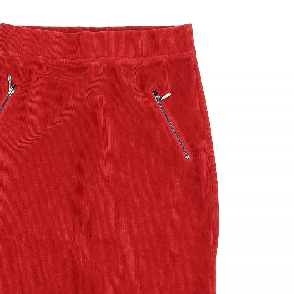 TU Womens Red  Corduroy A-Line Skirt Size 12